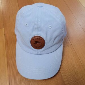 Tommy Bahama baby blue baseball cap leather‎ logo detail beachy coastal preppy
